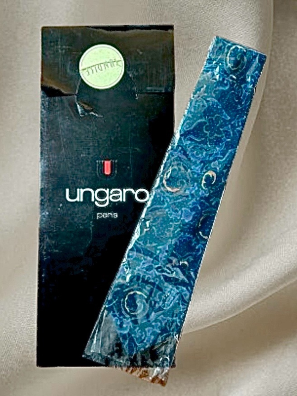 UNGARO PARIS Men's Teal Paisley 100% Silk Tie • Made in Italy